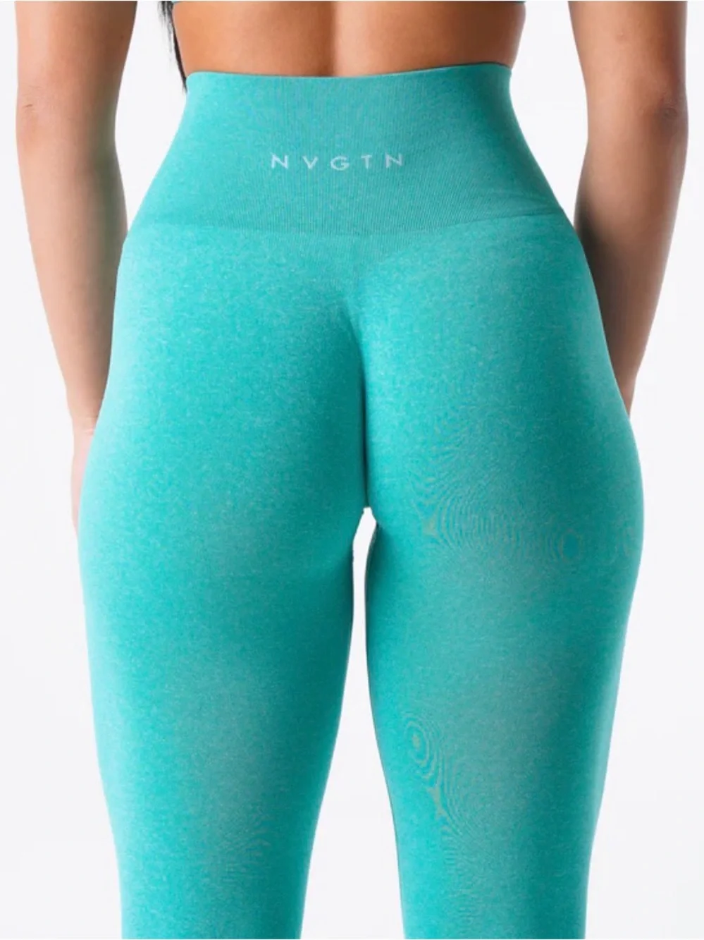 NVGTN High-Waist Seamless Leggings - Turquoise Blue - Picture 2 of 7